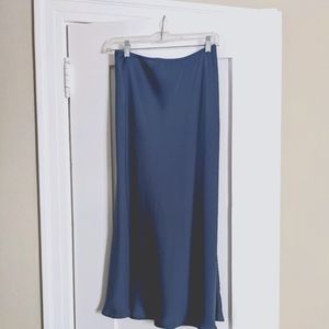 Sapphire blue slip skirt